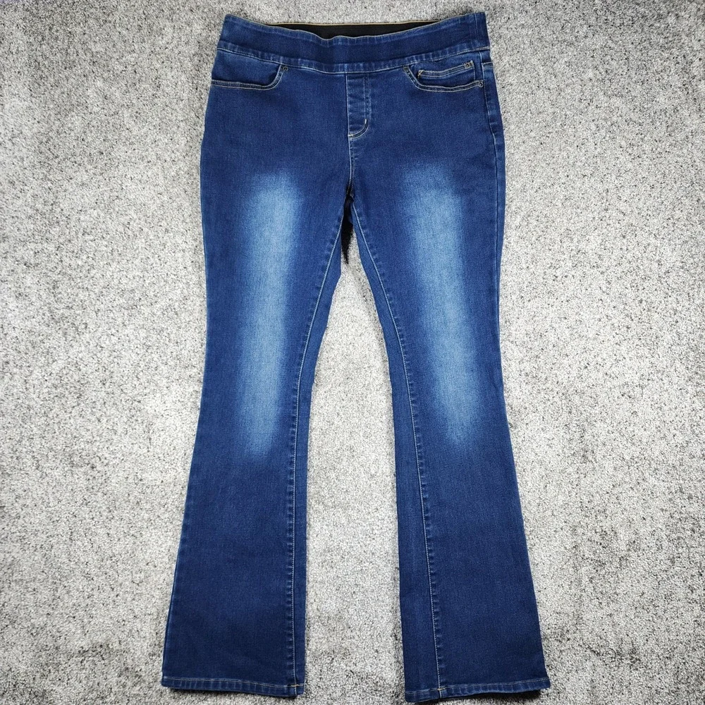 Harley Davidson Boot Cut Jeans Womens 31 Blue Pull On Stretch Denim - Never Worn